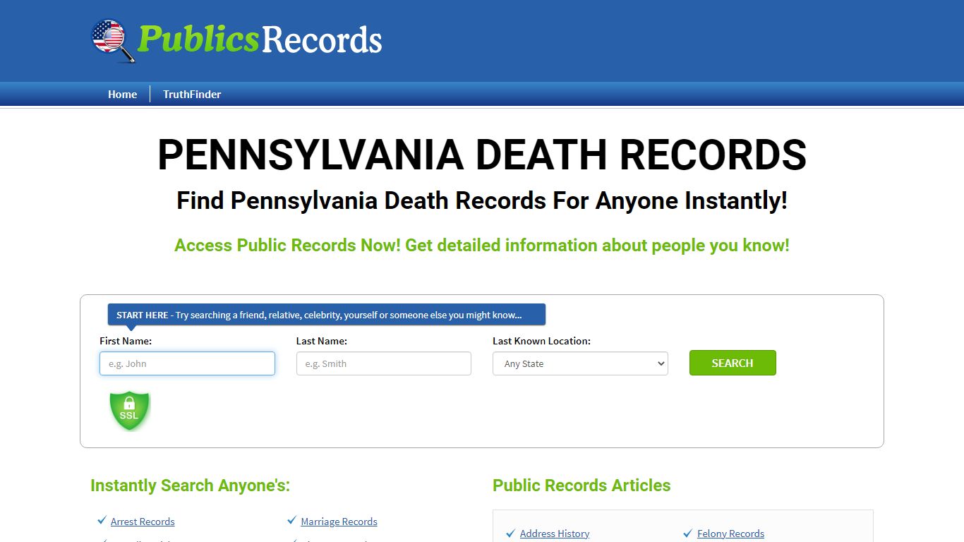 Find Pennsylvania Death Records For Anyone